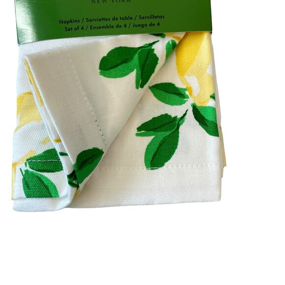 KATE SPADE New York Set of 4 Make Lemonade NAPKINS Yellow Lemons 100% Cotton - Picture 9 of 12